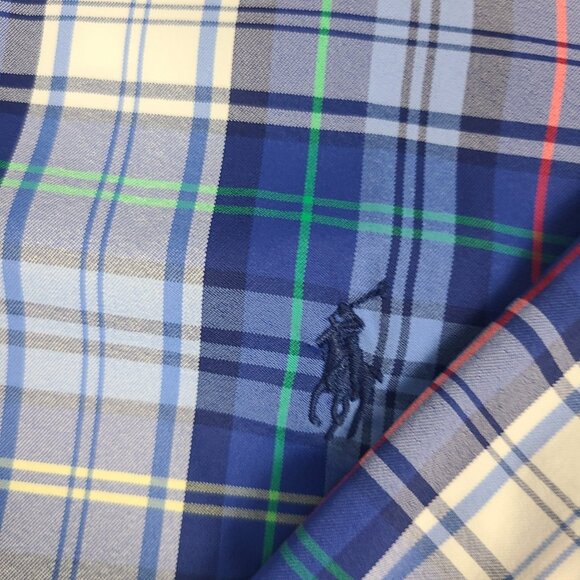 Ralph Lauren Mens Performance Button Up Shirt Size 3XB Long Sleeve Blue Plaid - Picture 2 of 8